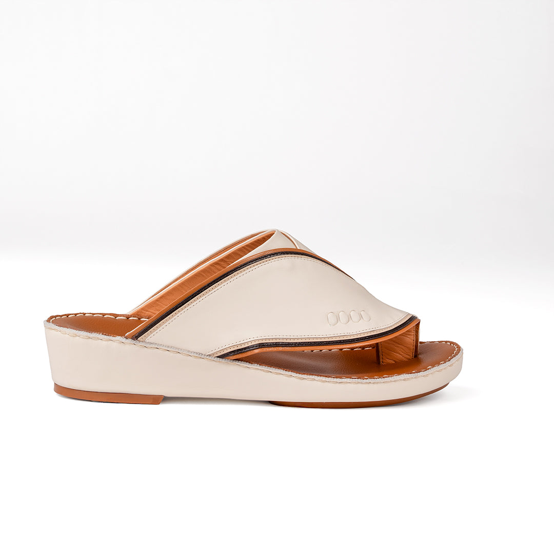 Beige leather men's sandal
