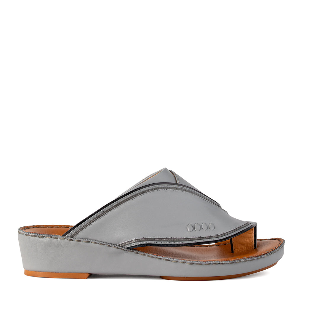 Gray leather men’s sandal
