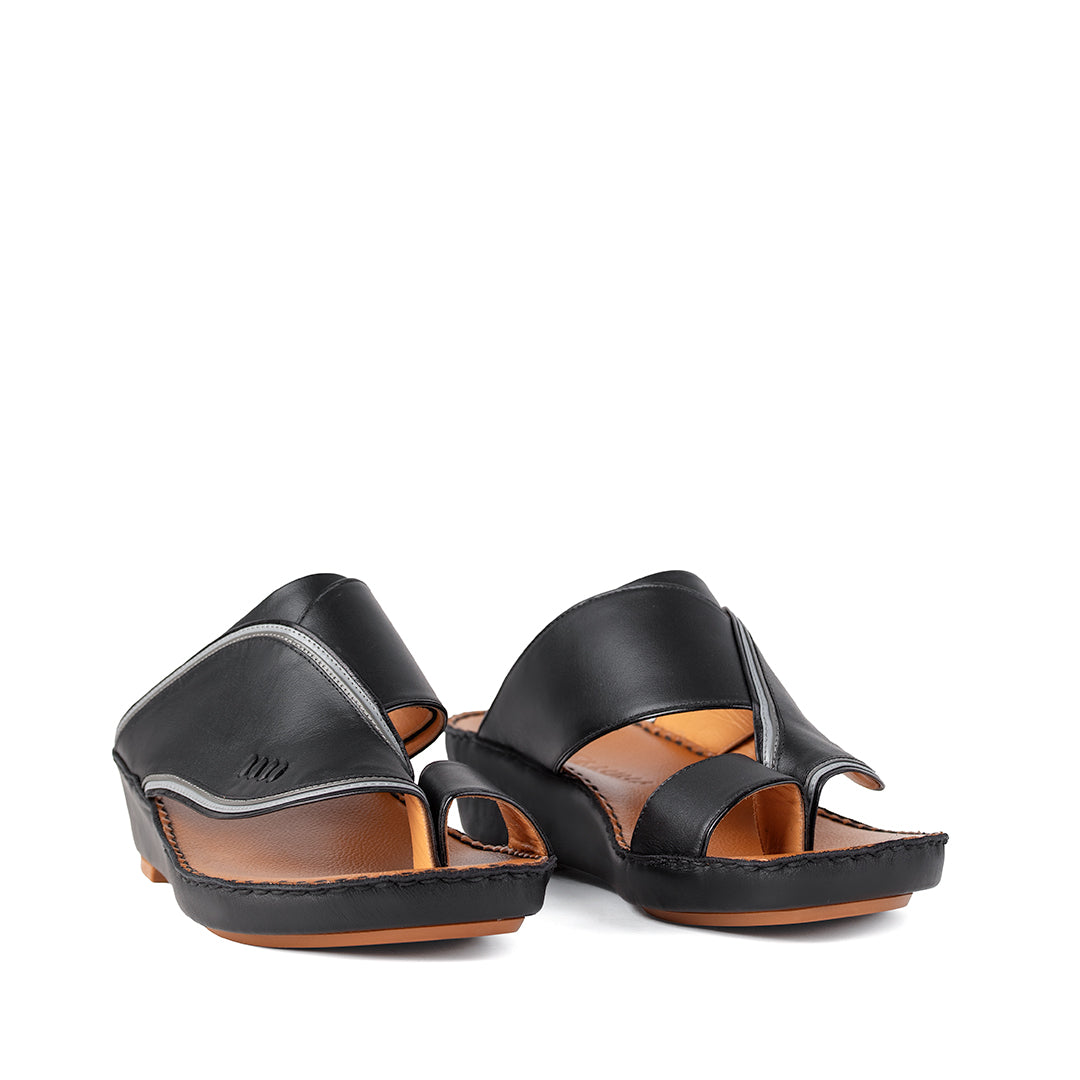 Black leather sandals
