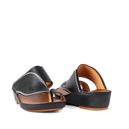 Black leather sandals
